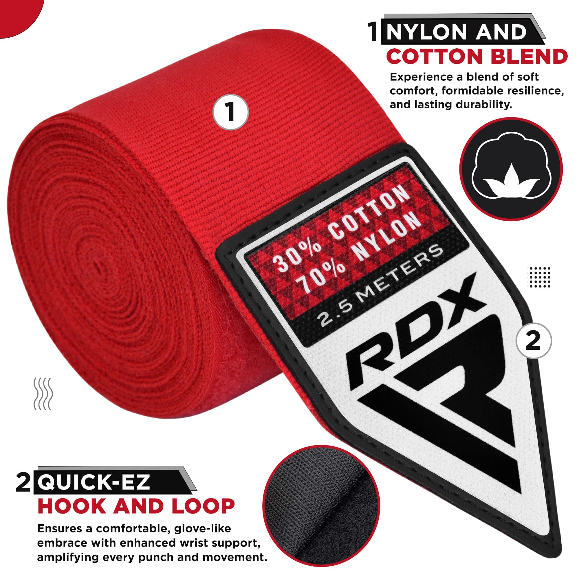 RDX Vendas Boxeo Guantes Interiores Protector Muay Thai MMA Kick Boxing Entrenamiento Hand Wraps