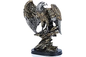 H&W Patriotic Eagle On Rocks 10.25" Tall