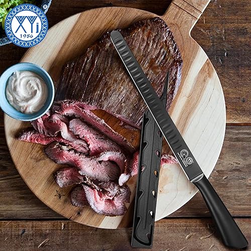 Miniatura 8 de XYJ Auténtico desde 1986, cuchillo de chef de cocina con protector de cuchillos, barra afiladora, cuchillos de verduras, cuchillos de carnicero de