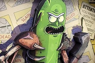 Pickle Rick Morty TV Show 3D Pop Up Art Shadow Box, IndoorHome Room Decor Gift For Fans, Adult Swim Comedy Central Series, Grown up Young Kids, Popular Cartoon Network Trendy Popular Dark Humor Funny
