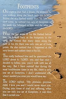 AYLIDEGHSF Footprints In The Sand Wall Art Footprints In The Sand Poster Foot Prints Poem Gifts Wall Decor Aesthetic (16x24inch(40x60cm))
