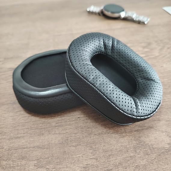 通気性のあるイヤーパッドクッション交換用 Mpow H7 Bluetoothヘッドフォンイヤーパッド対応 パンチングプロテインレザーとメモリーフォーム付き
