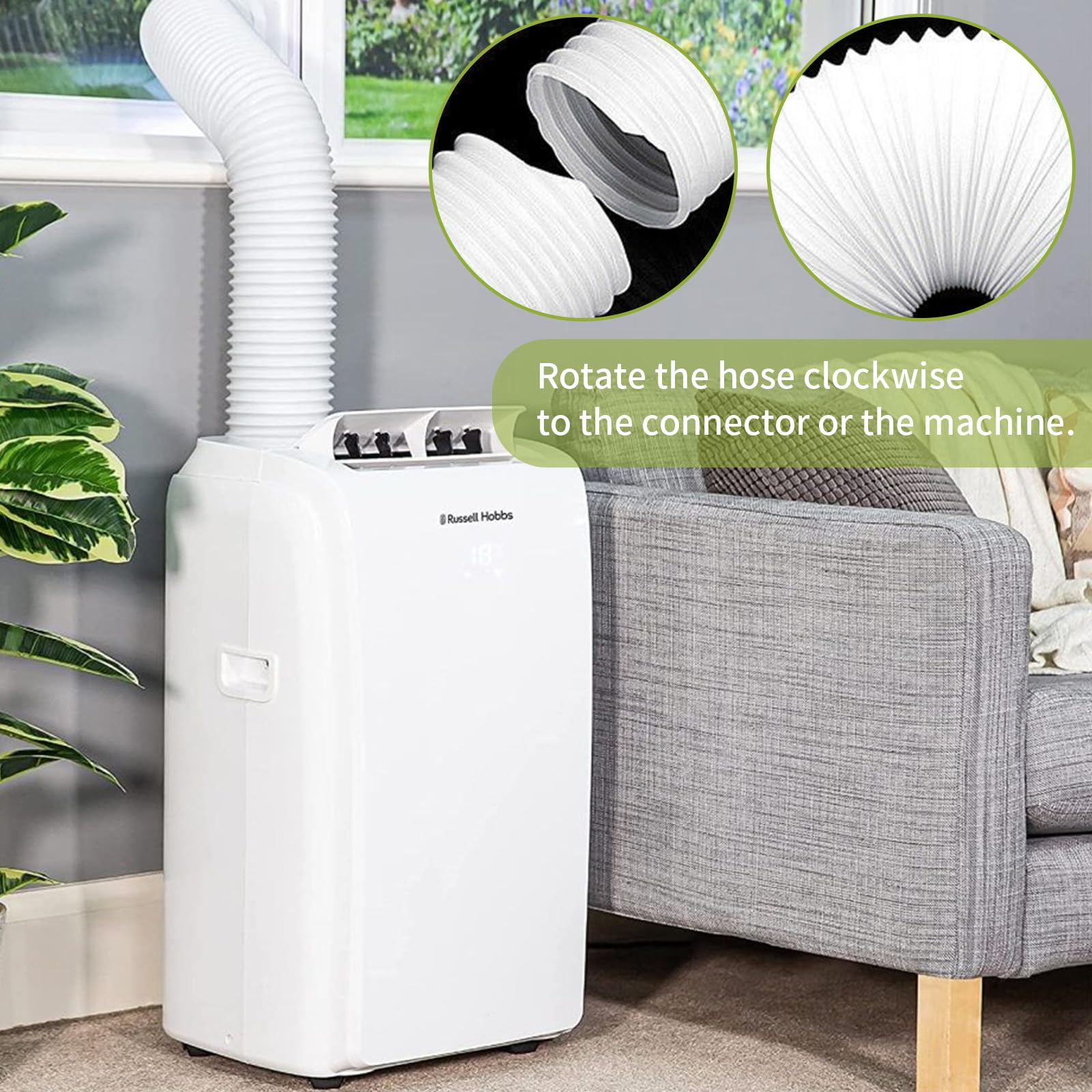 Tubo Climatizzatore Portatile, 150mm Tubo di Scarico Aria Condizionata Portatile, Flessibile Tubo Climatizzatore per Aria Condizionata, Asciugatrice, Cappa Aspirante, Ventilatore di Scarico
