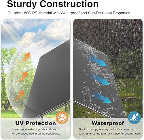 Miniatura 2 de Cochera al aire libre, toldo resistente de 10 x 20 pies, carpa portátil para fiestas, garaje portátil con paredes laterales y puertas extraíbles,