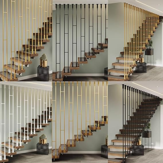 Customizable Iron Baluster Spindles for Staircase and Deck, Metal Waterproof Rust-proof, Easy Installation