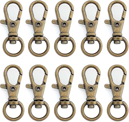 Amazon.com: CRAFTMEMORE 10 Sets Antique Brass Snap Hooks Lobster