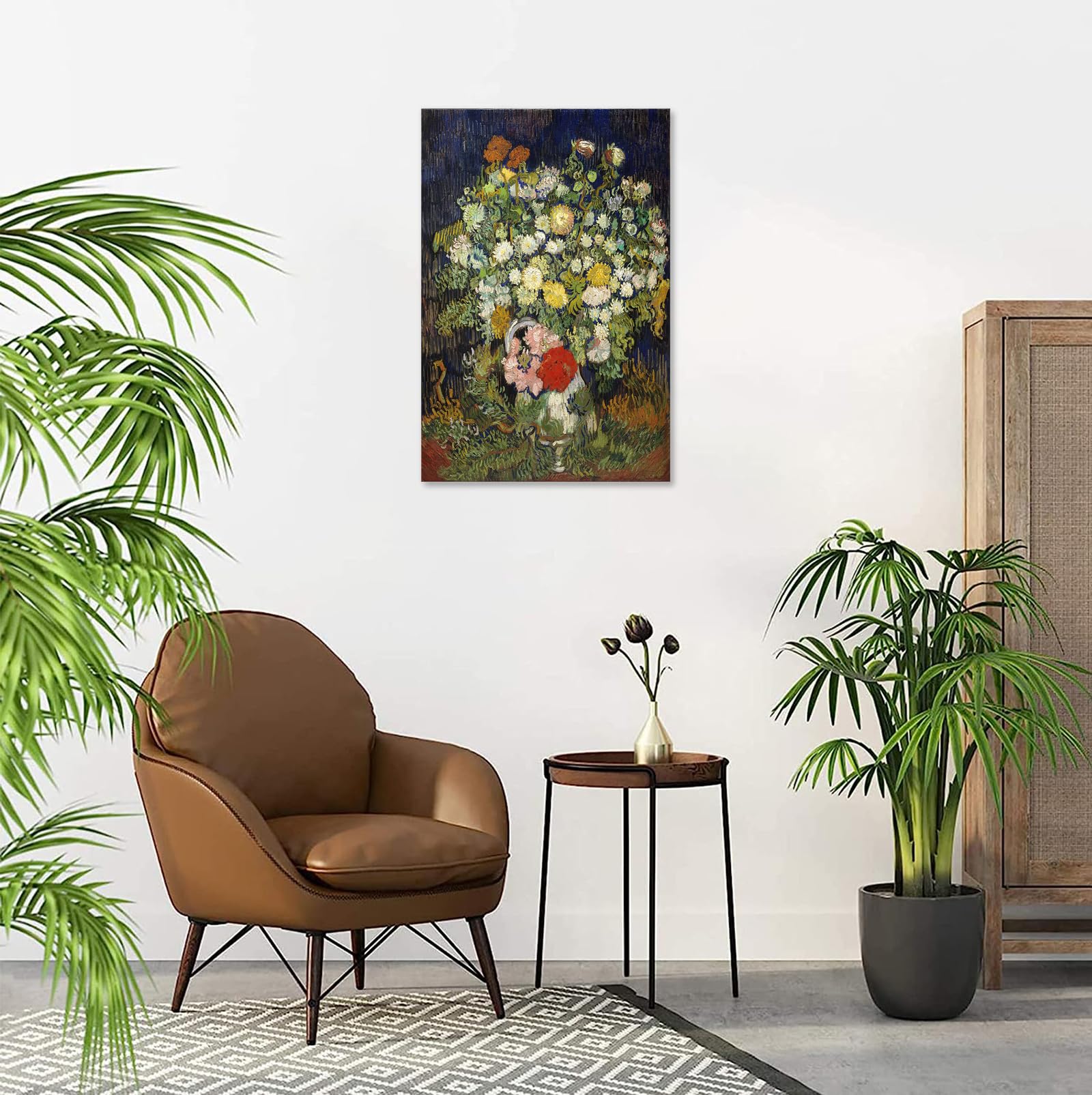花束の絵画 木製フレーム Amazon.co.jp: ゴッホの「花瓶の花束」アート絵画レプリカ壁掛けホーム