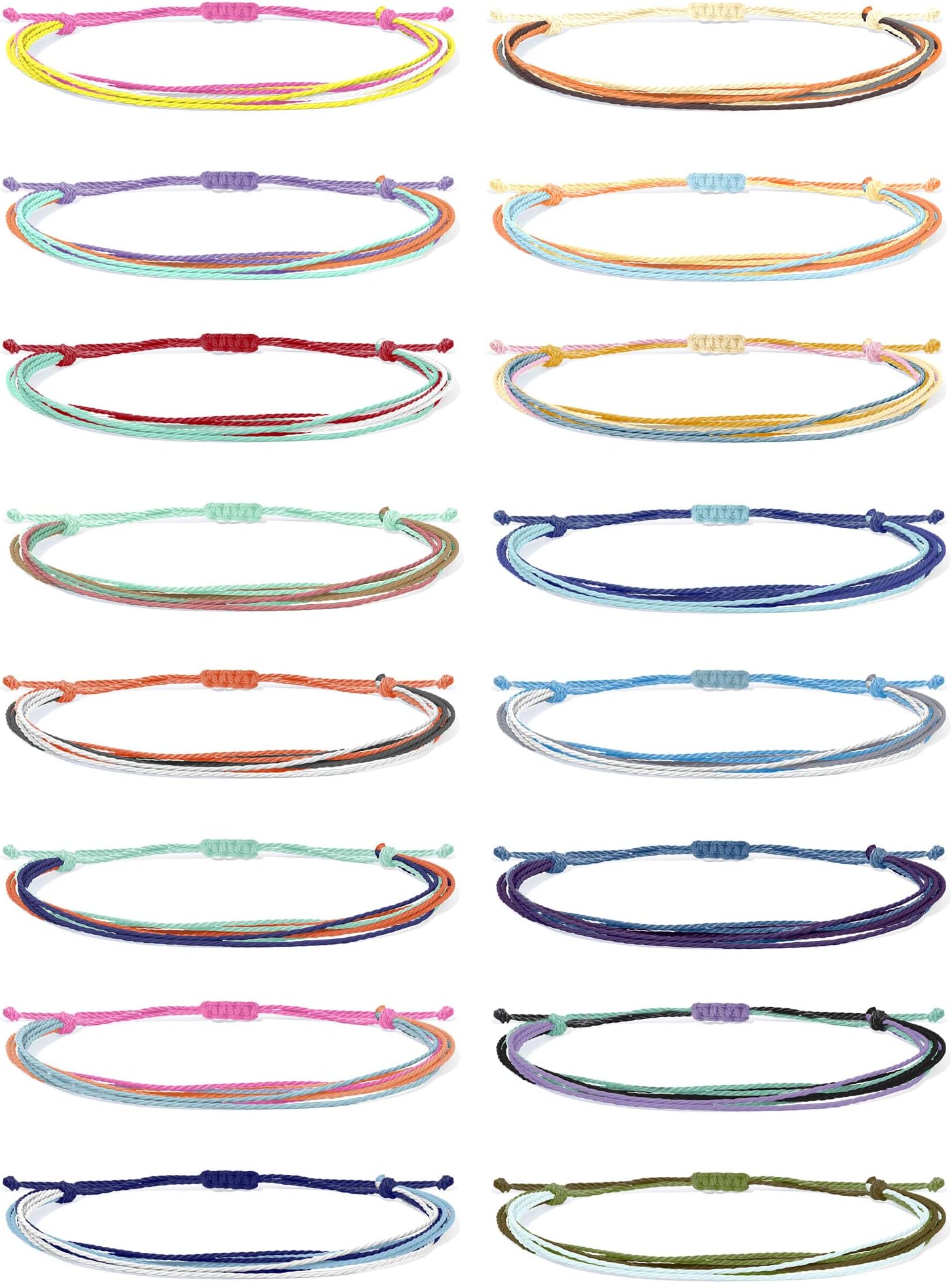 HUASAIString Ankle Bracelets for Women Waterproof Summer Bracelets Outfits Surfer Beach Wave Bracelets Adjustable Handmade Braided Bracelets Friendship Bracelets for Summer Jewelry Accessories