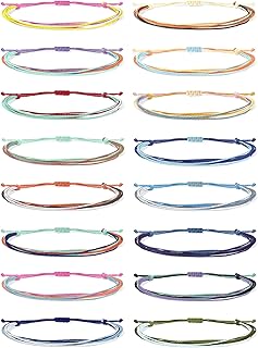 String Bracelets for Women Summer Bracelets for Teen Girls Wave Waterproof Surfer Bracelets Adjustable Boho Ankle Bracelets for Summer Beach Handmade Braided Friendship Bracelets for Birthday Gifts(String B)