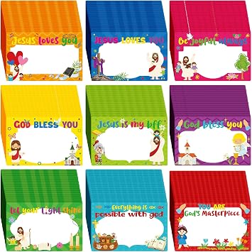Harloon 270 Pcs Bible Verse Name Tag Stickers for Desk God Bless Self Adhesive Labeling Christian Religious Name Tags Sunday Gift Motivational Writable Blank for Kids Classroom School Supplies