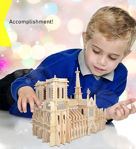 Miniatura 6 de Puzzled Notre Dame Cathedral 3-D de maderaPuzzle de sitios famosos Collectionasequible Regalo para Niños y AdultosArtículo  1904