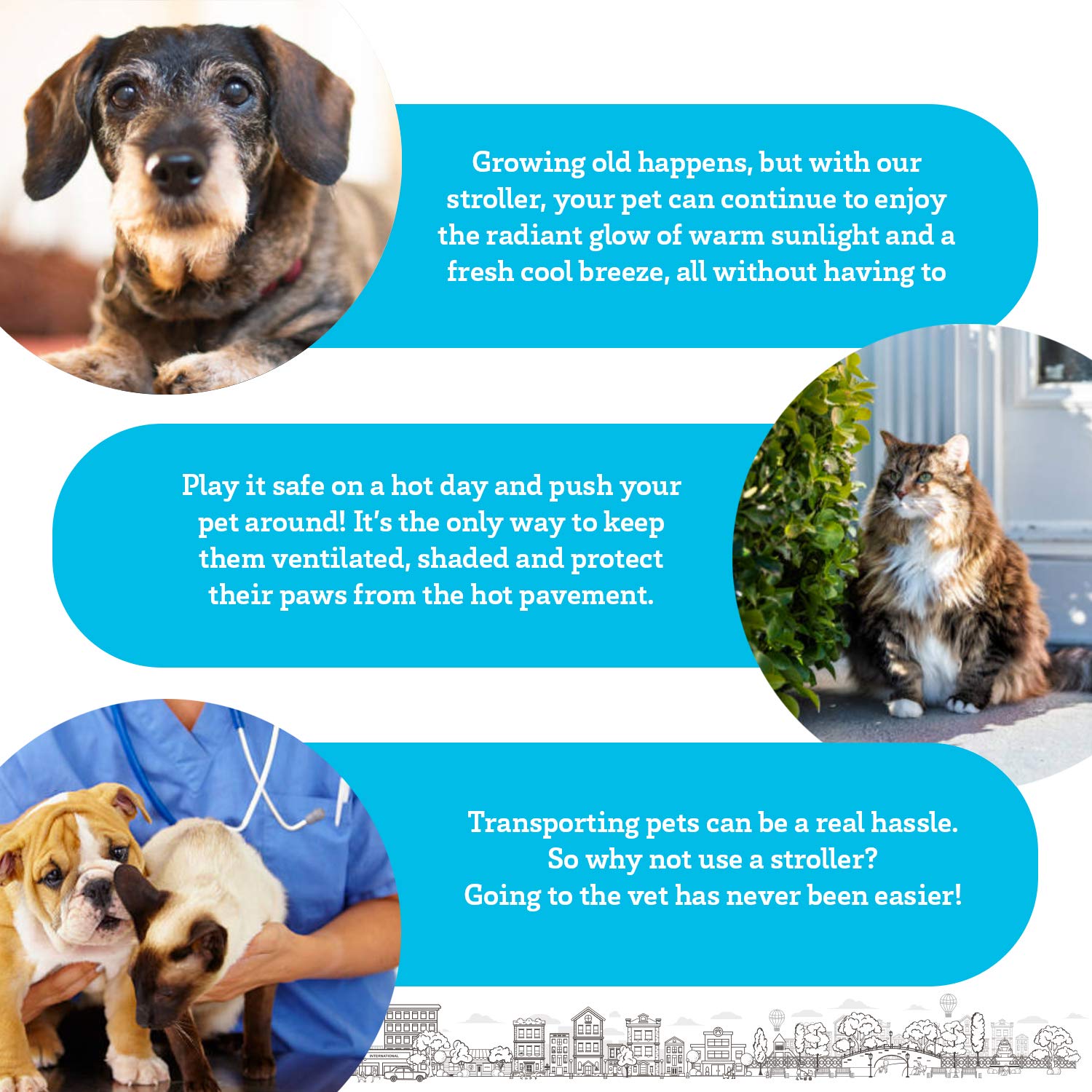 Paws & Pals Double Pet Stroller - 4 Wheels Lightweight Two Puppy, Dog & Cat Strollers - Best for Walking 2 Small/Medium Size Animal, Cats or Dogs - Foldable Pets Twin Carriage - Black : Pet Supplies