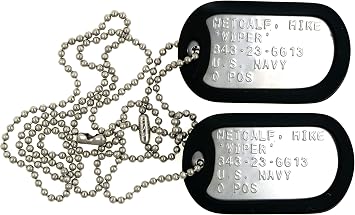 Viper Stainless Steel Military Dog Tag Set Cosplay Costume Halloween Prop
