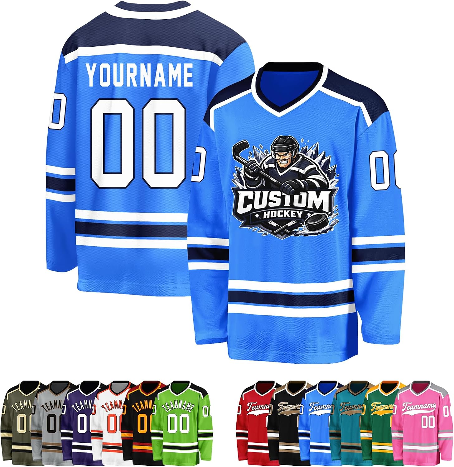 Custom Hockey Jersey Personalized Name Number & Logo Team Uniform Long Sleeve Hockey ice Jersey for Men Women Youth