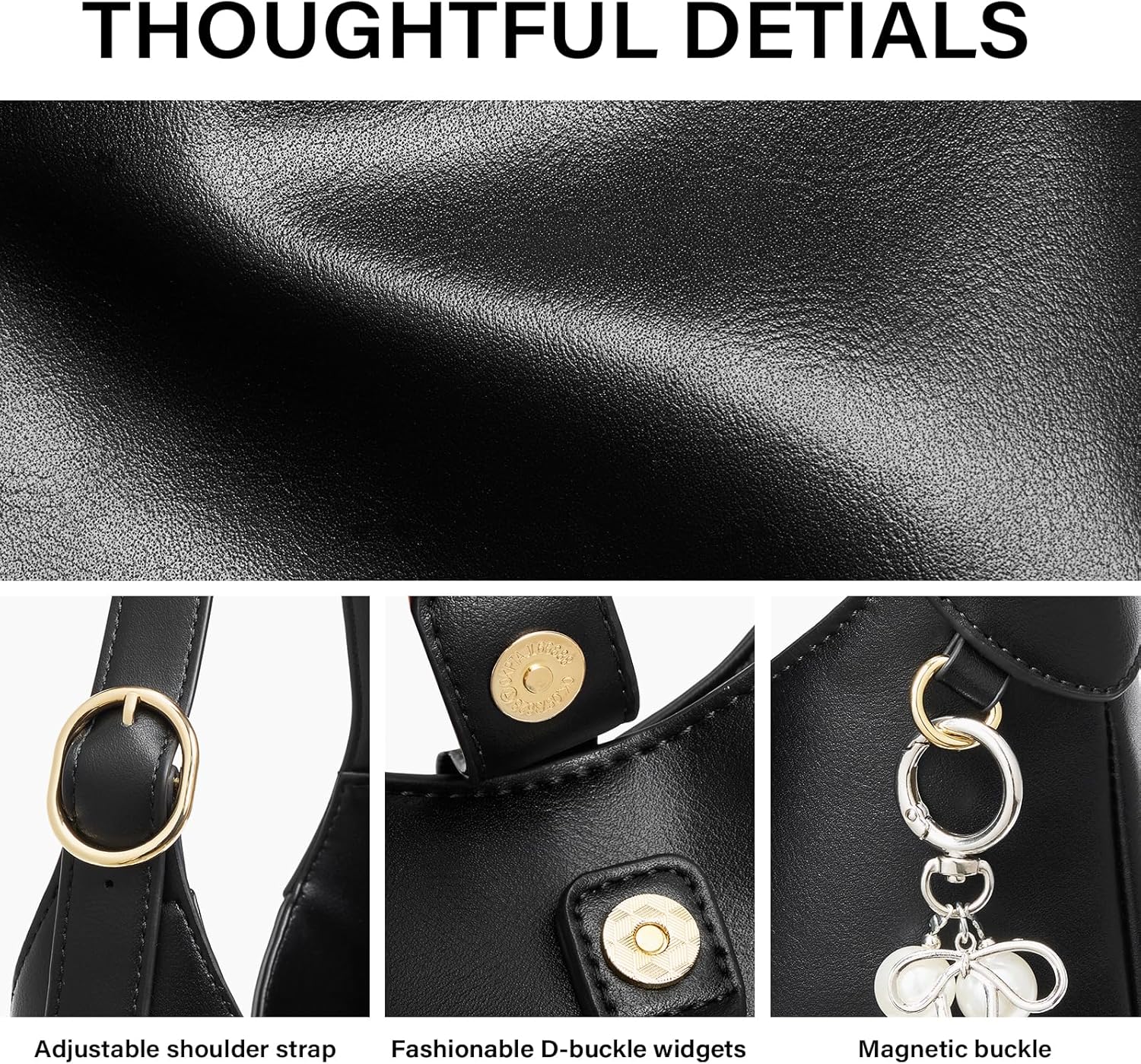 CLUCI Womens Purses and Handbags, Soft Vegan Leather Hobo Bags with Adjustable Strap, Lightweight Slouchy Shoulder Bag - Image 5