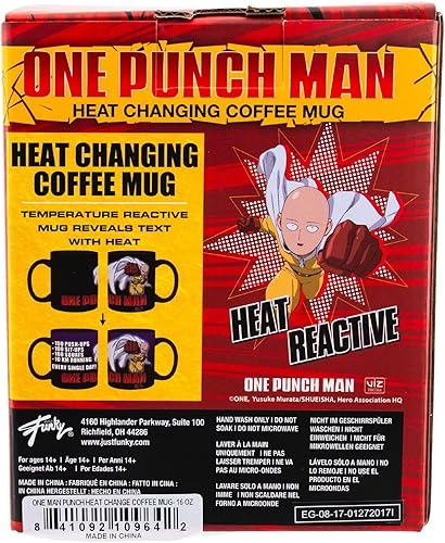 Vista 4 de JUST FUNKY One Punch Man - Taza de café de cerámica (16 onzas)