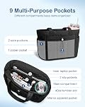 TOPDesign Puffy Tote Bag for Women with Cup Holder & Laptop Compartment & Cosmetic Bag & Trolley Sleeve for Work, Travel