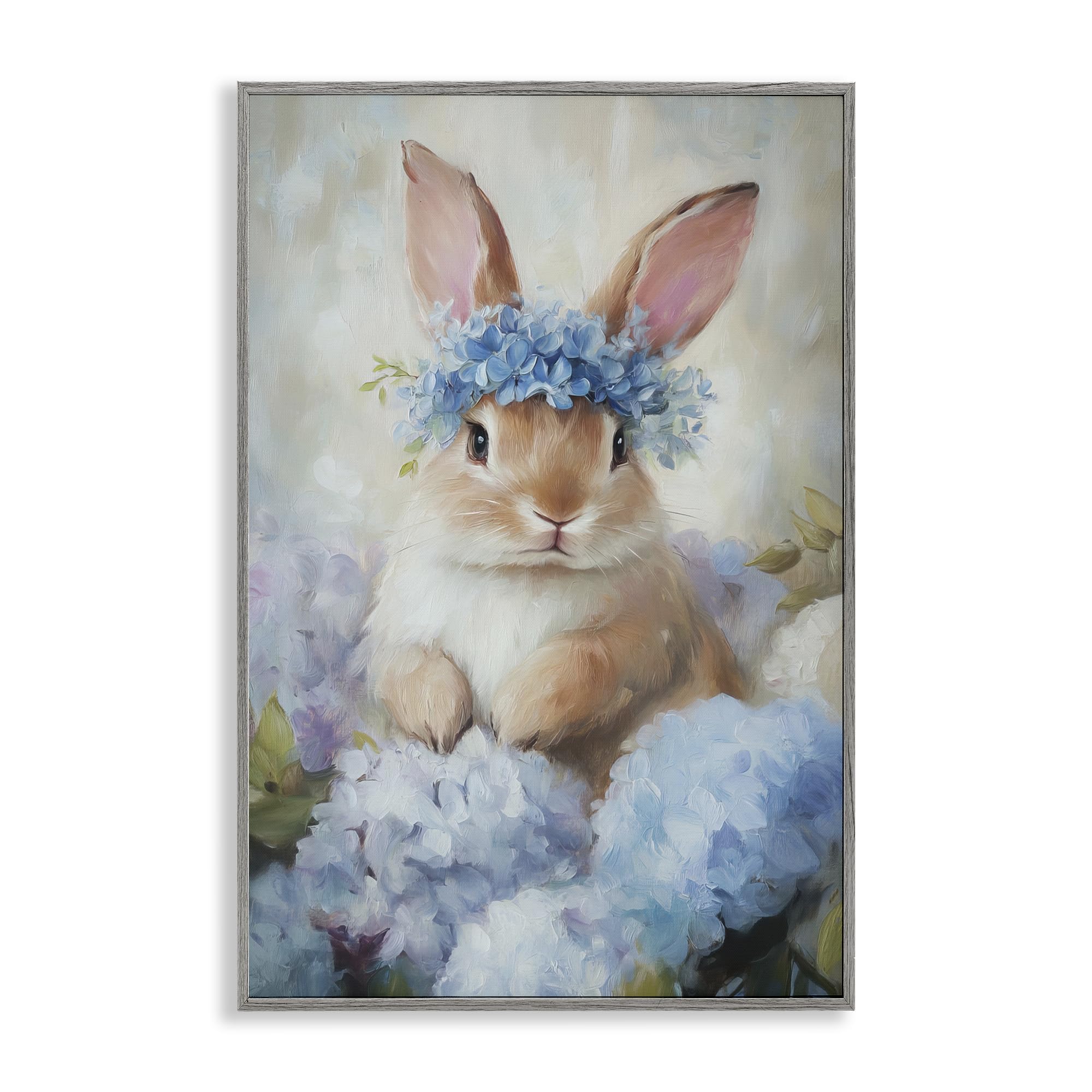 Stupell Industries 'Bunny In The Blossoms', Framed Giclee Art, Gray, 12 x 18 Inches, Easy to Hang and Sturdy, Made in USA, by Tina LeCour