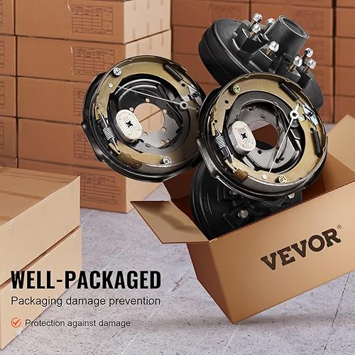 Miniatura 6 de Kits de tambor de cubo de remolque 8 en 6.5 pulgadas B.C. con frenos eléctricos de 12 x 2 pulgadas, conjunto de freno de remolque autoajustable para