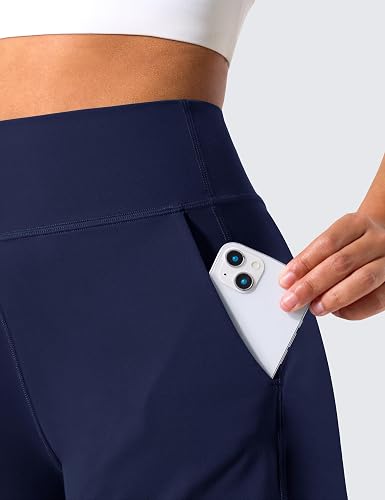 BAYDI Clouduxi Short de détente pour femme avec poches, taille haute, doux, sans doublure, jambes larges, pour yoga, entraînement, bleu marine, M - 5