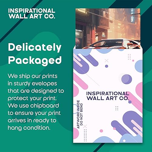 Miniatura 3 de Inspirational Wall Art Co. - Elegante  Póster Lamborghini Aventador - Póster de coche para habitación de niños - Decoración de pared del coche -