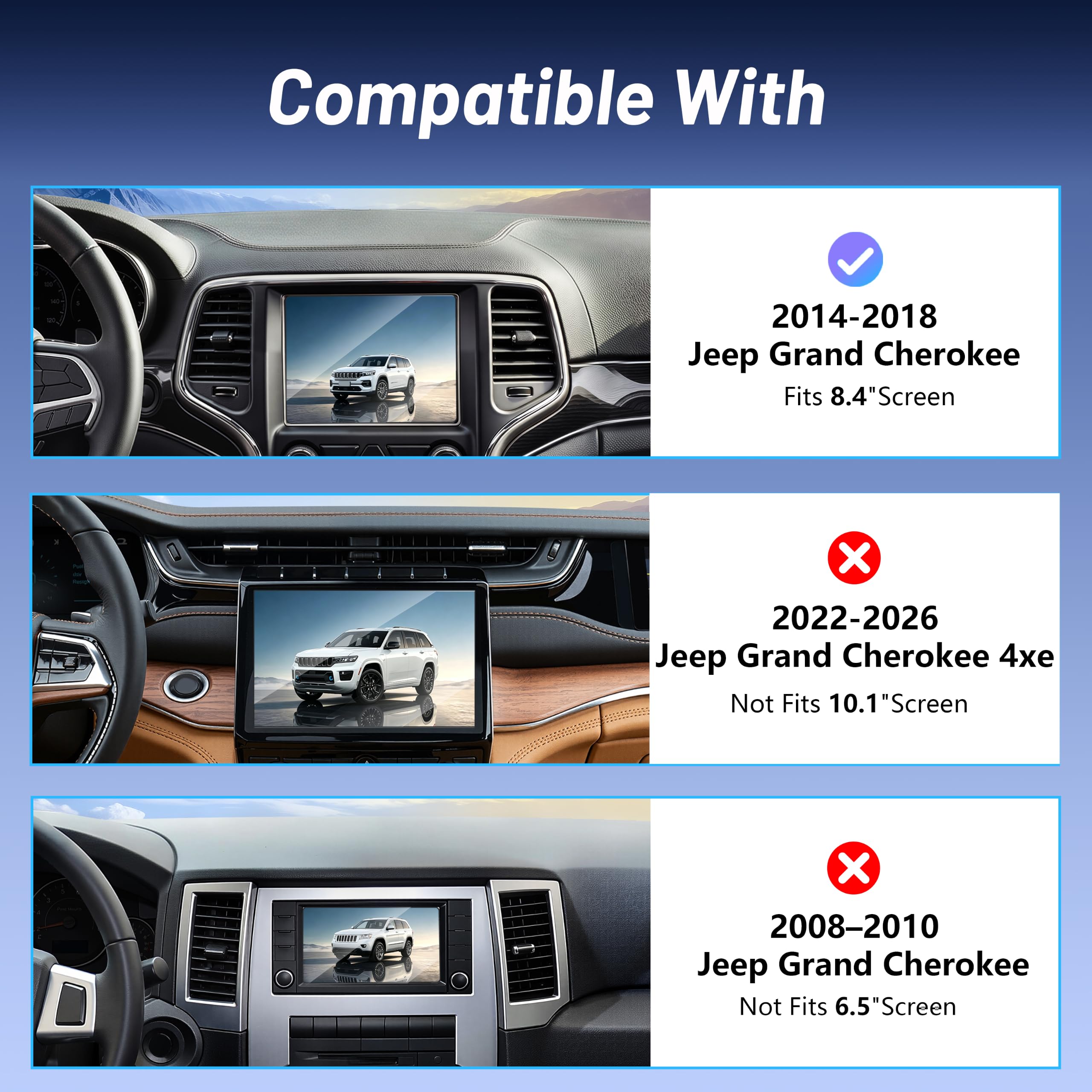 Supporto per telefono per Jeep Grand Cherokee (2014-2017 2018), supporto magnetico per telefono, caricatore per auto Magsafe, supporto per telefono da cruscotto, ricarica rapida wireless da 15 W per