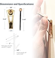 Vista 2 de PHS - Perchas profesionales de yeso para pared, paquete de 25 unidades, ganchos resistentes para paneles de yeso, accesorios para colgar marcos