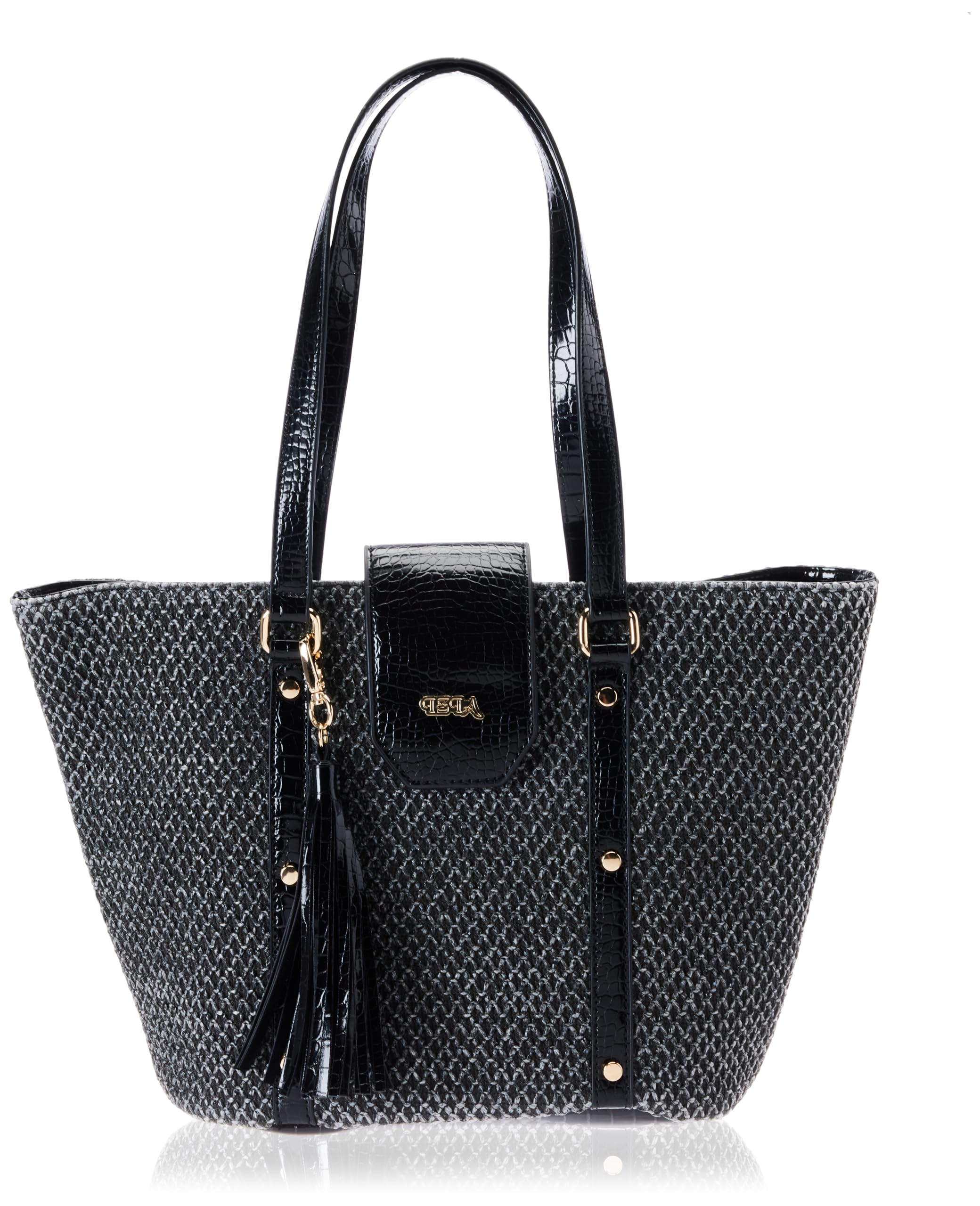 nascita Women Bag Shopper, Black Beige, One Size
