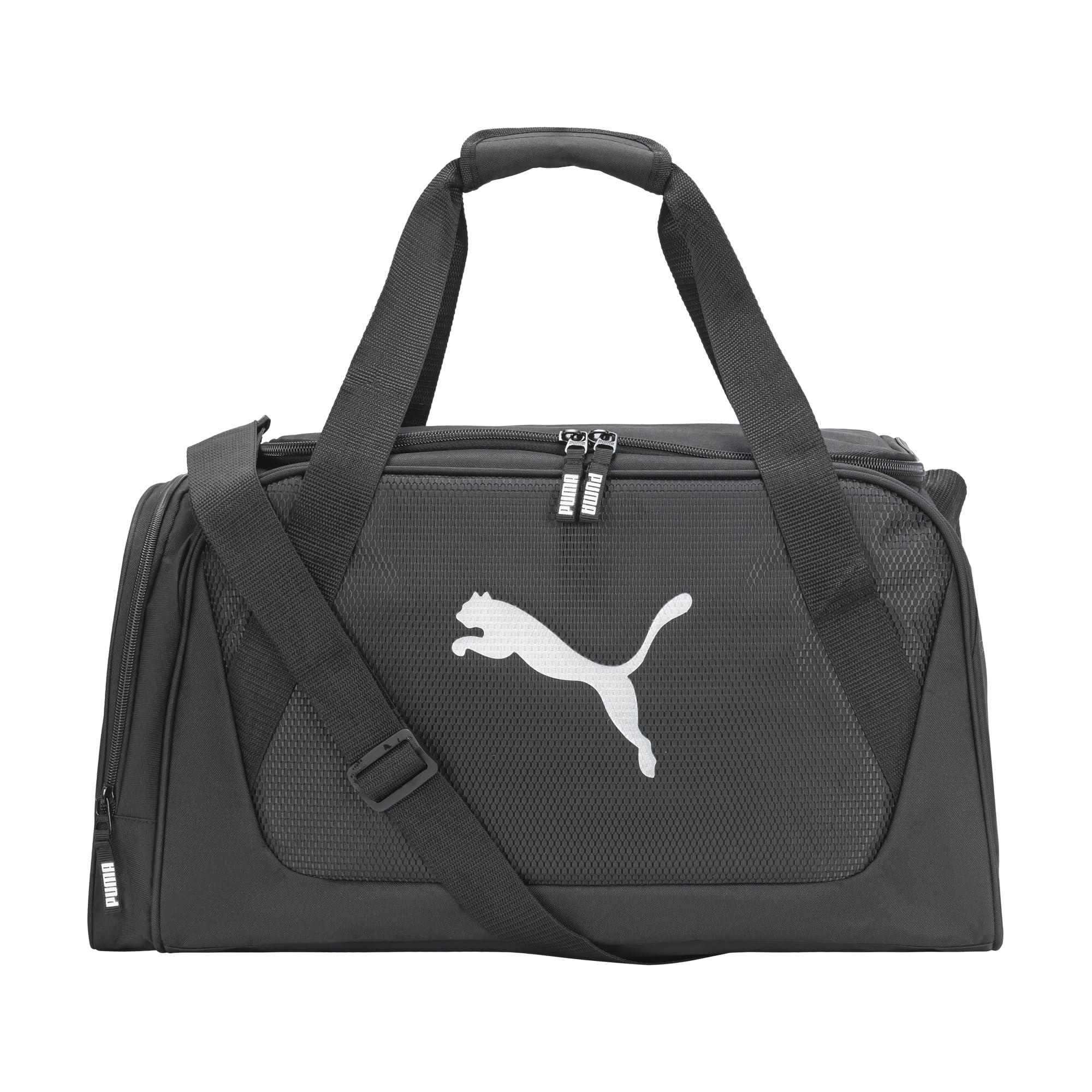 PUMA unisex-adult Form Factor Duffel with Adjustable Strap, Padded Bottom & Zip Pockets