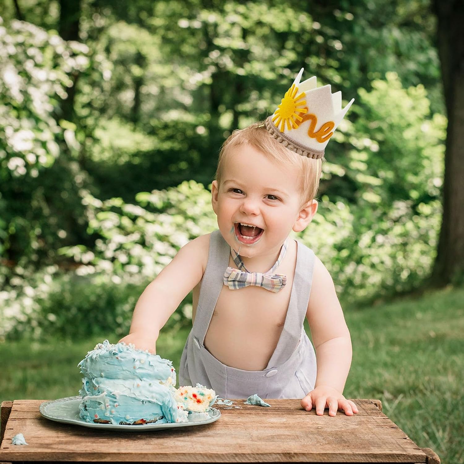 Boho Sun 1st Birthday Hat, Boho Sunshine First Birthday Crown, One Year Old Around The Sun Outfit for Baby Girls Boys 1st Party Headwear Decor