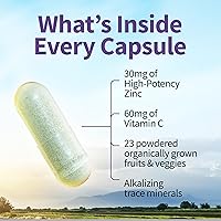 Vista 4 de Garden of Life Vitamina de zinc, suplemento alimenticio con vitamina C, vegano, 60 cápsulas