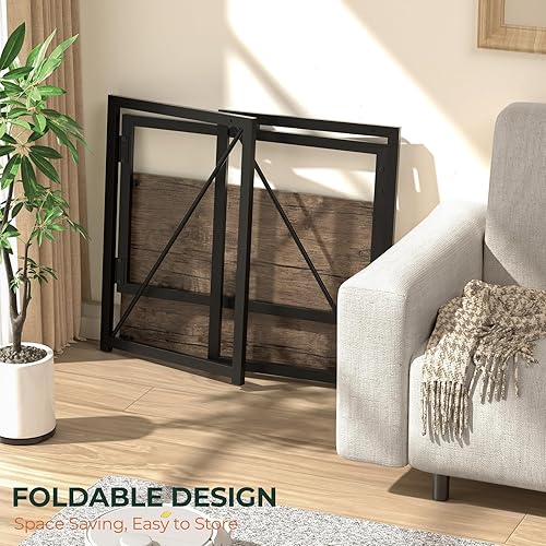 Miniatura 5 de SOROGRA Escritorio plegable, pequeño escritorio plegable de 31.5 pulgadas para espacio pequeño, mesa de computadora, escritorio de oficina en casa