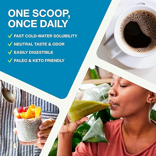 Miniatura 6 de Péptidos de colágeno marino para mujeres y hombres (1.5 libras) de pescado tipo I, sin sabor e inodoro, proteína hidrolizada de fácil mezcla, para