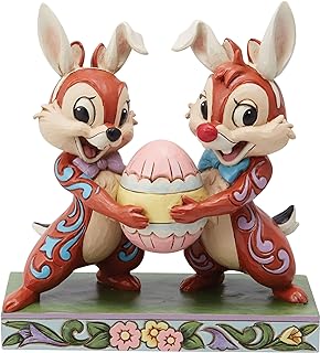 Enesco Disney Traditions by Jim Shore Bunny Chip and Dale Easter Egg Figurine, 5.51 Inch, Multicolor