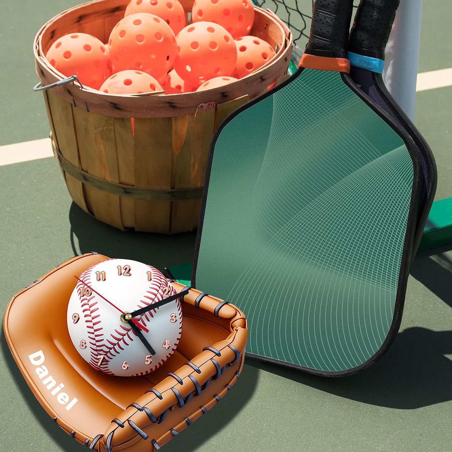 Personalized Wall Clock with Name, Custom Sports Wall Decor for Bedroom Game Room Office Unique Gift for Men Boys Athletes Coaches and Birthdays, Father’s Day, Christmas (Soccer Ball Design)