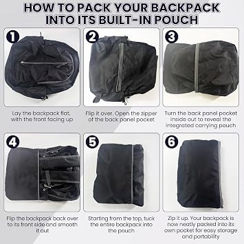 30L Foldable Waterproof Lightweight Rucksack for Men Women