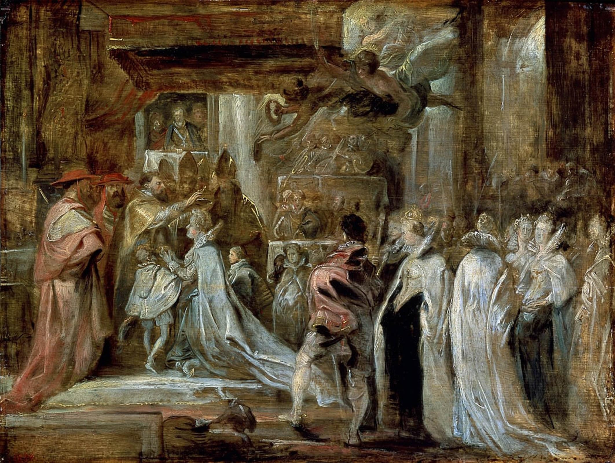 SERENDIPITP Vintage Wall Art Canvas Nordic Poster Canvas Print Picture the Coronation of Marie De Medici by Peter Paul Rubens Wall Art Poster for Home Decor 60x90cm