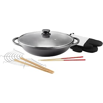 Head 124184 Mai-Lu cast aluminum wok diameter 36 cm incl. glass lid and accessories