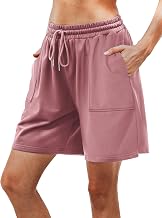 Cowasto Womens Cotton Sweat Shorts Casual Summer Loose Athletic Short Drawstring Waist Lounge Running Shorts with Pockets