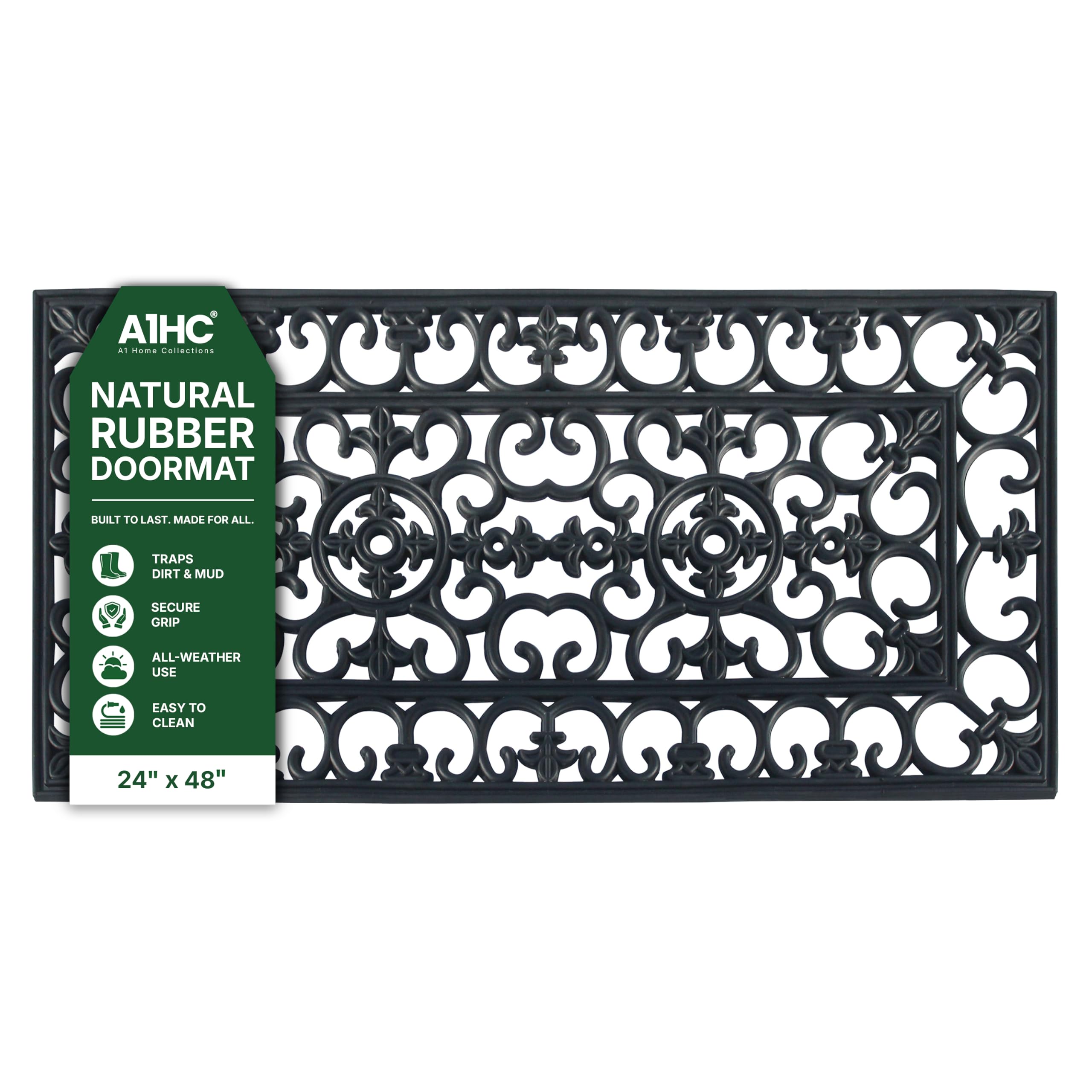 Heavy Duty Rubber Doormat - Won't Blow Away -11
