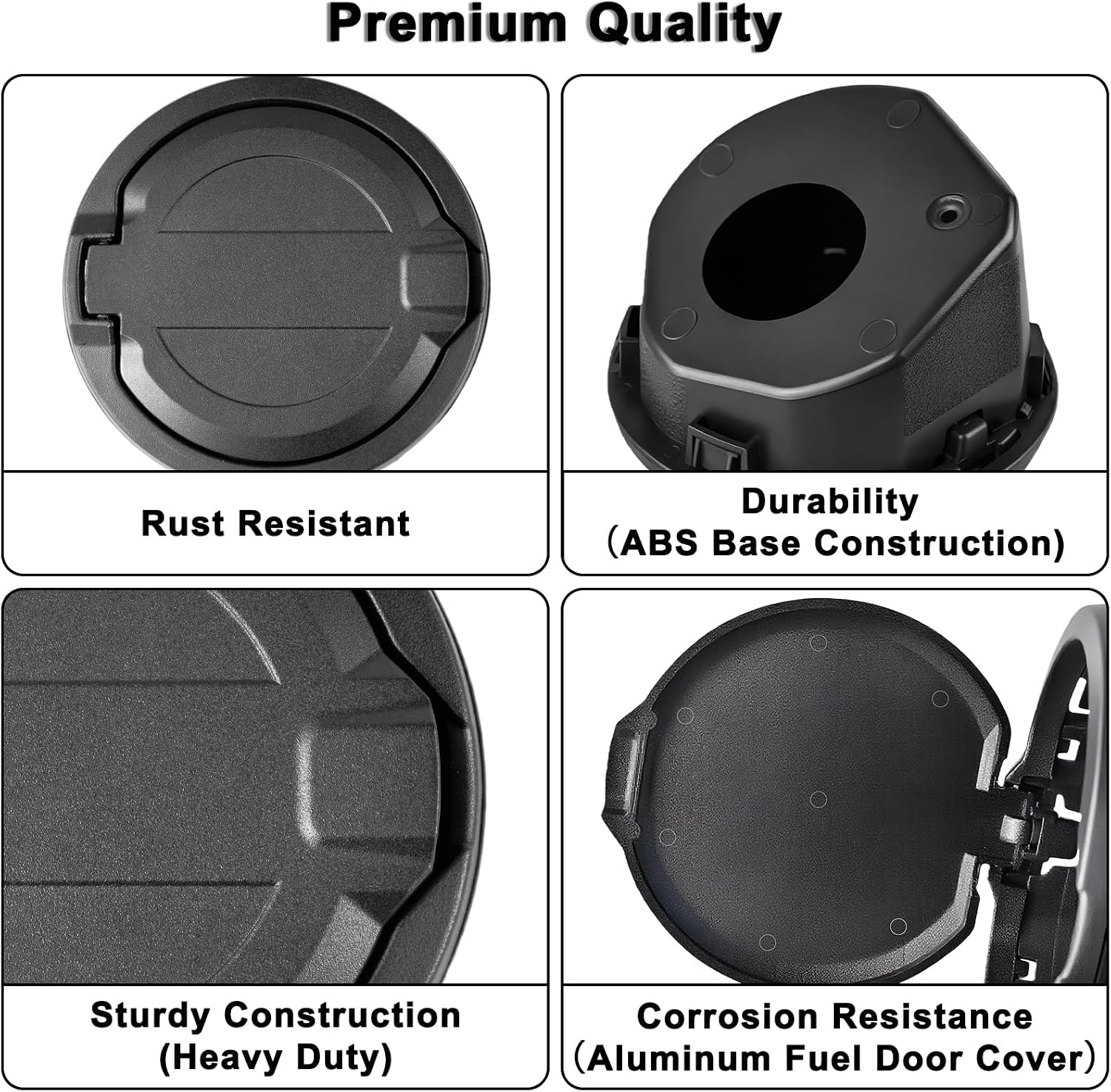 MuHize Fuel Filler Door, Aluminum Gas Tank Cap Cover for 2018-2023 2024 Jeep Wrangler JL JLU 2/4 Door, Heavy Duty, Corrosion Resistance Fuel Door Cover