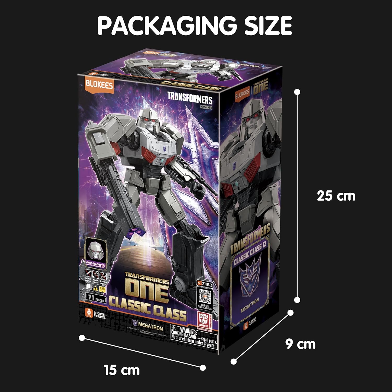 BLOKEES Transformers Megatron packaging with dimensions
