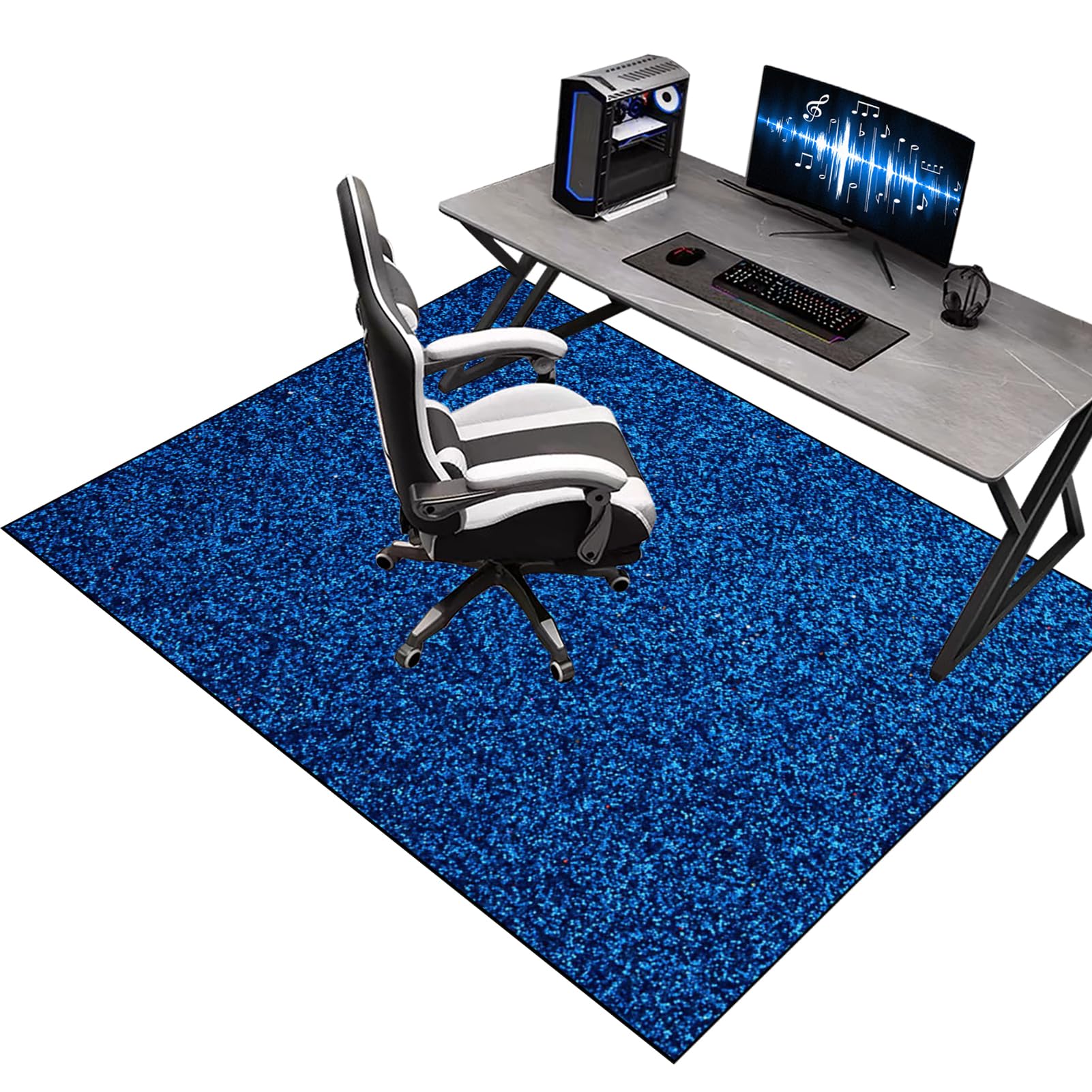 Office Gaming Chair Mat for Carpet, 100 x 160 cm Desk Chair Mat for Carpeted Floors, Heavy Duty Office Chair Mats for Carpeted and Hardwood Floor, Floor Protectors for Rolling Chairs, Protector Rug