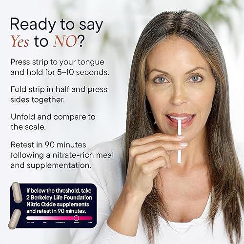 Miniatura 7 de Berkeley Life Kit de iniciación de refuerzo de óxido nítrico y tiras reactivas, 60 cápsulas y 50 tiras de prueba, suplementos de óxido nítrico que