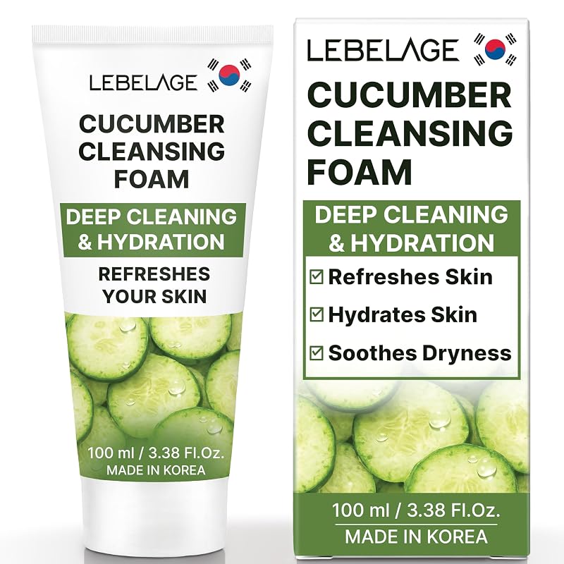 LEBELAGE Limpador Facial de Pepino com Espuma, pH baixo, 100 mL