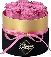 Vista 12 de GLAMOUR BOUTIQUE Rosas eternas preservadas en una caja, flores para siempre, rosa para siempre en una caja para esposa o ella, regalo de flores