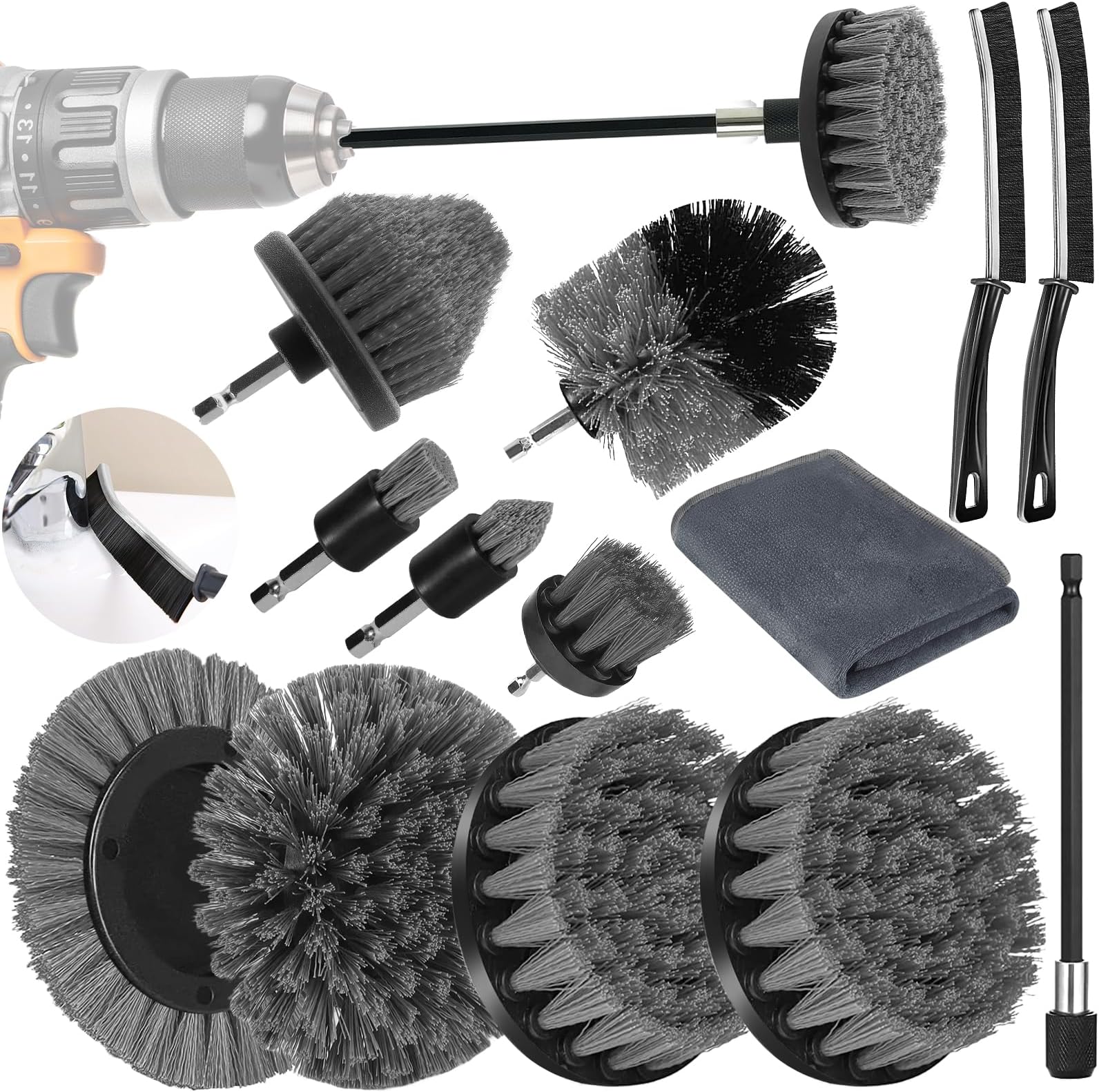 FAOKZE Brosse Electrique Nettoyage Rotative,Brosse de Nettoyage