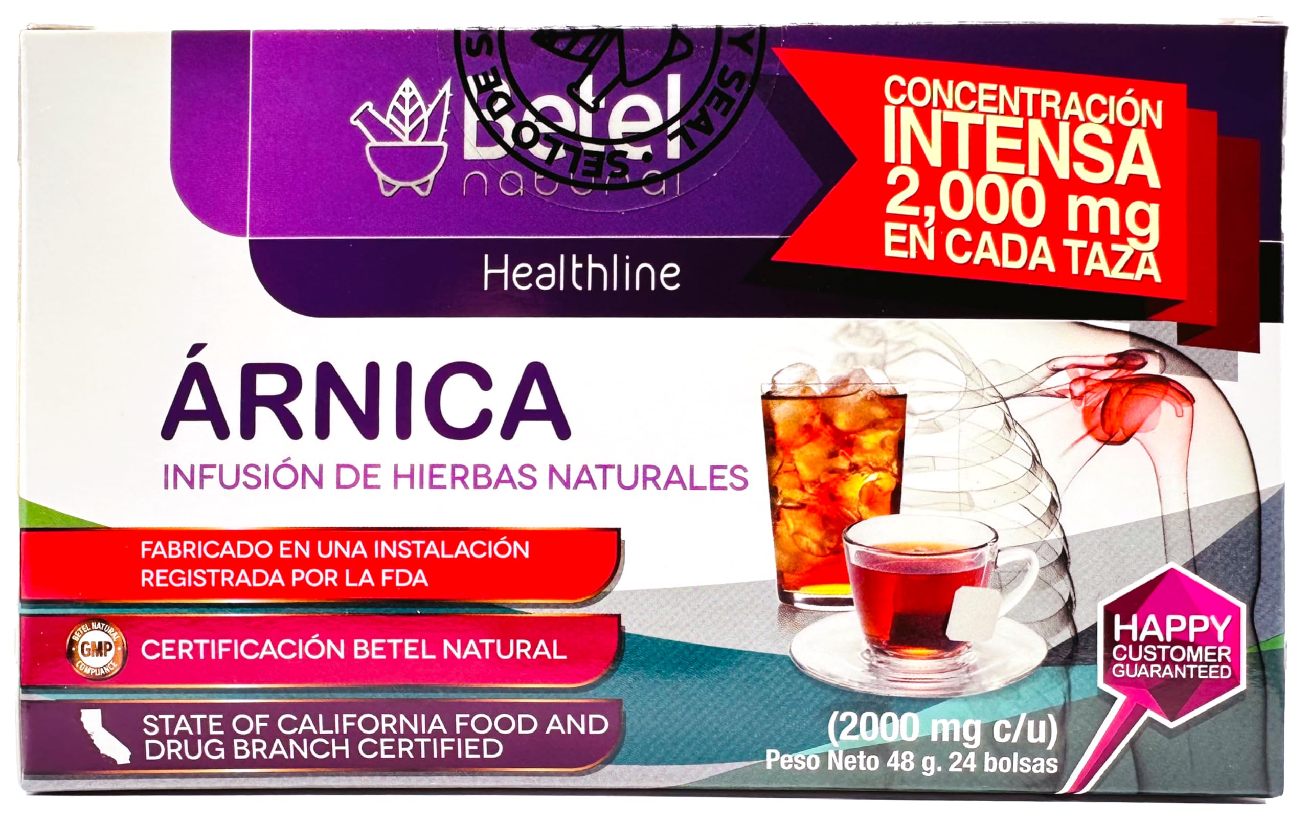 Amazon.com : Premium Arnica Tea by Betel Natural - Easy to Brew