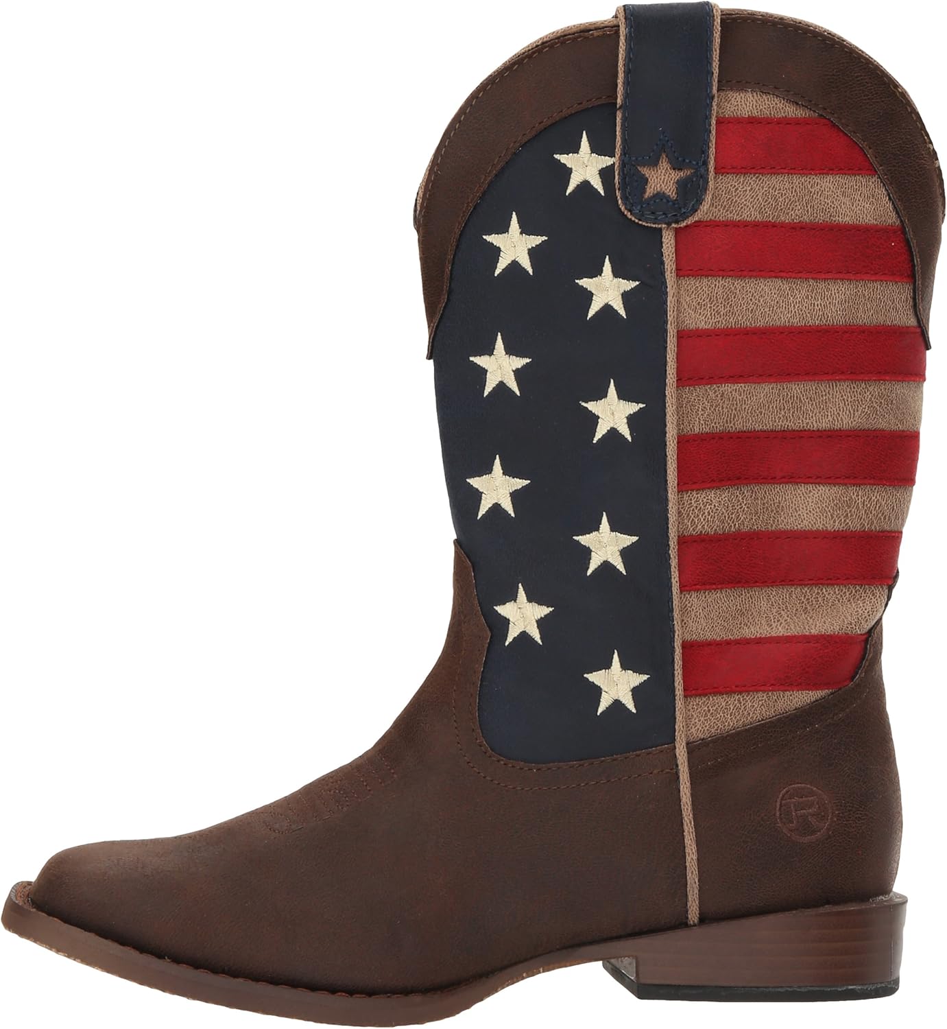 Vista 8 de ROPER Botas unisex de American Patriot Western para niños, Marrón