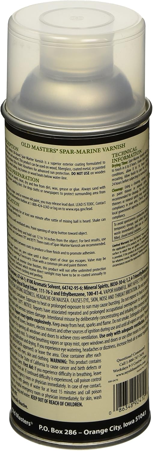 OLD MASTERS 92410 Spar Varnish, 12.8 oz., Gloss